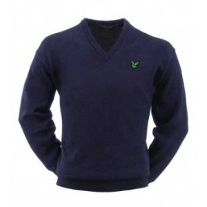 Lyle & Scott Pullover V-neck Herr Ull Marinbl� i gruppen Kl�der / Herr / L�ng�rmat hos Dimbo Golf AB (6258001-4014r)