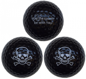 WL Golfboll Svart Ddskalle - May the course be with You! (1st 3-pack) i gruppen Golfbollar hos Dimbo Golf AB (9918100-990504)