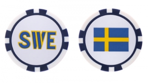 Sverige Markr Pokerchip Sverige i gruppen Golftillbehr / Markrer hos Dimbo Golf AB (9981193-3080)