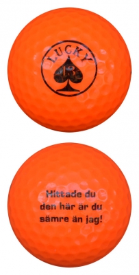 WL Golfboll Orange Lucky 13 - Hittade du den hr r du smre n jag! 1st i gruppen Golfbollar hos Dimbo Golf AB (9987100-650302)