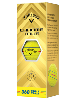 Callaway Golfbollar Chrome Tour 360 Triple Track 24 Gul (1st 3-pack) i gruppen Golfbollar hos Dimbo Golf AB (1416073-3030)