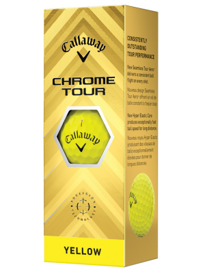 Callaway Golfbollar Chrome Tour 24 Gul (1st 3-pack) i gruppen Golfbollar hos Dimbo Golf AB (1416074-3030)