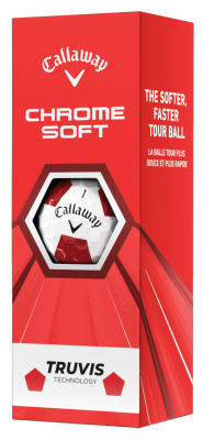Callaway Golfbollar Chrome Soft 20 Truvis Vit/Röd (1st 3-pack) i gruppen Golfbollar hos Dimbo Golf AB (1418046-1055)