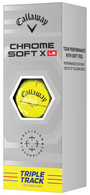 Callaway Golfbollar Chrome Soft 22 X LS Gul Triple Track (1st 3-pack) i gruppen Golfbollar hos Dimbo Golf AB (1418058-3030)