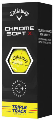 Callaway Golfbollar Chrome Soft 22 X Gul Triple Track (1st 3-pack) i gruppen Golfbollar hos Dimbo Golf AB (1418060-3030)