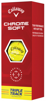 Callaway Golfbollar Chrome Soft 22 Gul Triple Track (1st 3-pack) i gruppen Golfbollar hos Dimbo Golf AB (1418062-3030)