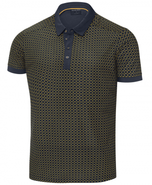 Galvin Green Piké Herr Monte Marinblå/Lemon i gruppen Kläder & Accessoarer / Herrkläder / KORTÄRMAT / Galvin Green Pike hos Dimbo Golf AB (2150072-34B4r)