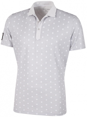 Galvin Green Piké Herr Monty V8+ Vit/Grå i gruppen Kläder & Accessoarer / Herr / Kortärmat hos Dimbo Golf AB (2150086-07B4r)