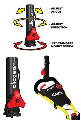 Clicgear Paraplyhållare 3D Svart/Grå i gruppen Golfvagnar & Tillbehör / Tillbehör Golfvagnar / Rovic Tillbehör hos Dimbo Golf AB (2481002-9955)