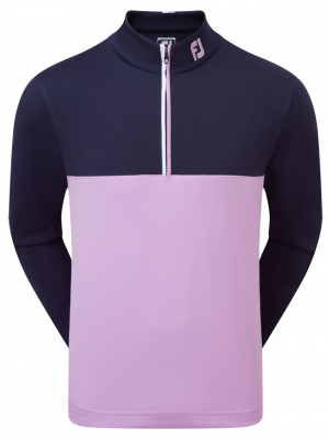 FootJoy Pullover Color Block Chill Out 88400 Marinblå/Lavendel i gruppen Kläder & Accessoarer / Herr / Långärmat hos Dimbo Golf AB (2554011-884004r)