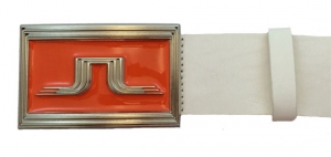 J.Lindeberg Bälte Liner Vitt med Orange spänne i gruppen Kläder & Accessoarer / Herr / Övrigt hos Dimbo Golf AB (5310901r)