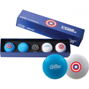 Volvik Golfbollar/Hatclip Marvel Captain America (5 delar) i gruppen Golftillbehr / Markrer hos Dimbo Golf AB (9918008-1810)