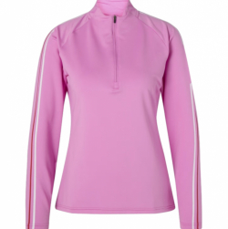 Cross Sportswear Dam Långärm Top Stripe Zip Fuchsia Rosa
