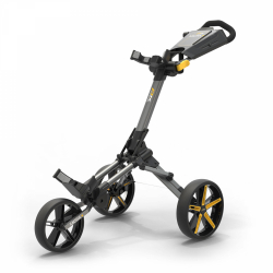Powa Kaddy Golfvagn Trehjuling Micra Gunmetal/Gul
