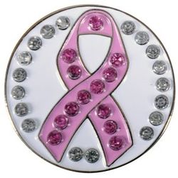 Golfgear Markör med clip Bling Rosabandet Vit/Rosa Golfboll