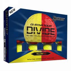 Srixon Q-Star Tour Divide Golfboll Gul/Röd - Dussin