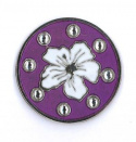 Golfgear Markör med clip Bling Blomma Lila/Vit