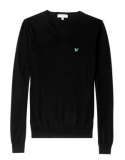 Lyle & Scott Pullover V-neck Dam Bomull Svart