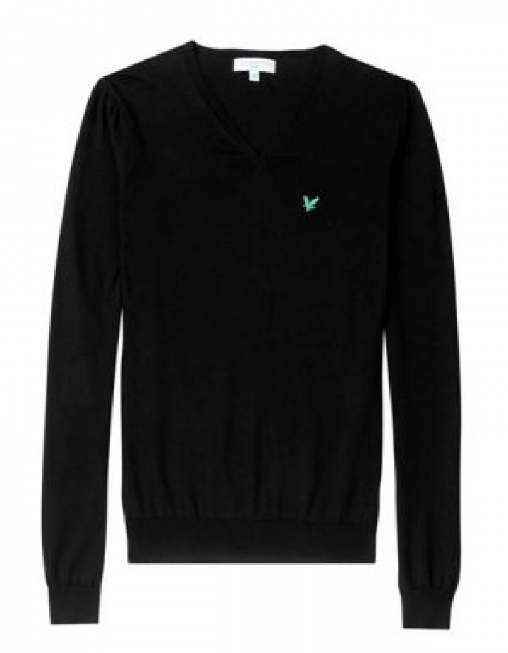 Lyle & Scott Pullover V-neck Dam Bomull Svart i gruppen Kläder / Damkläder / LÅNGÄRM hos Dimbo Golf AB (6234007-0363r)