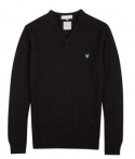 Lyle & Scott Pullover V-neck Herr Ull Svart