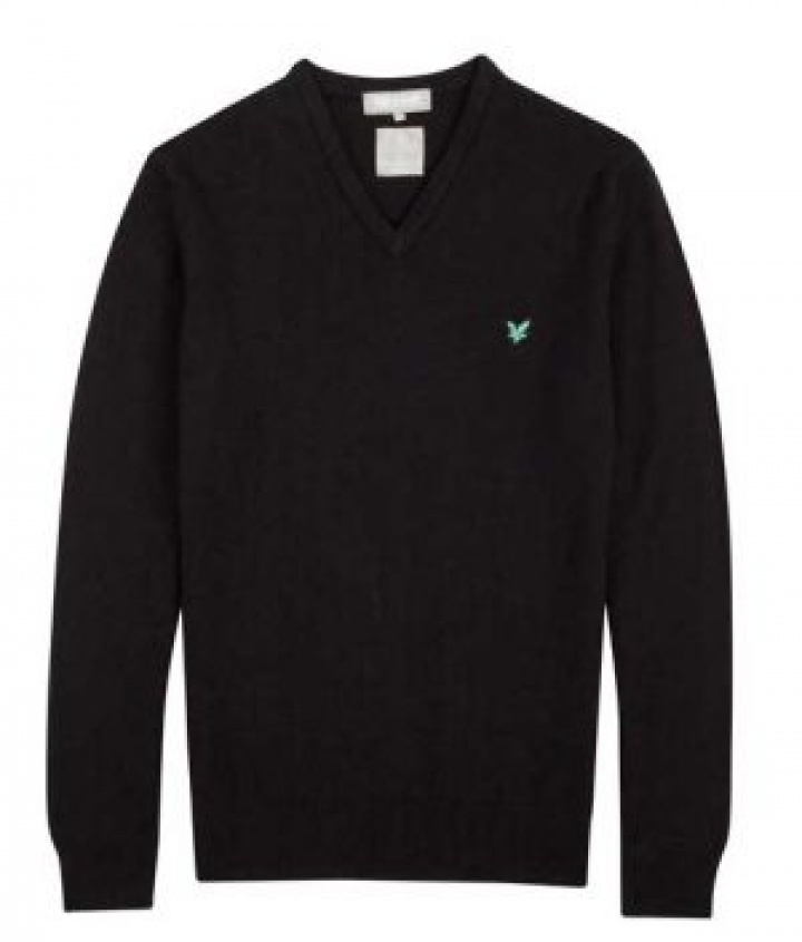 Lyle & Scott Pullover V-neck Herr Ull Svart i gruppen Kläder / Damkläder / LÅNGÄRM hos Dimbo Golf AB (6258001-0363r)