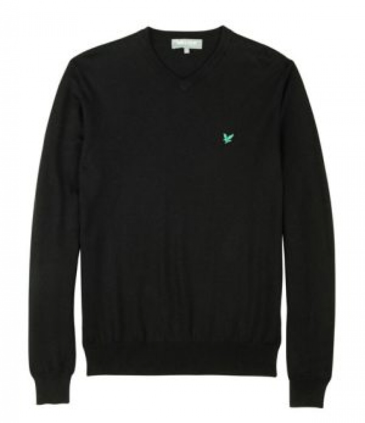 Lyle & Scott Pullover V-neck Herr Bomull Svart i gruppen Golfkläder / Herrkläder / Golftröjor hos Dimbo Golf AB (6258002-0363r)