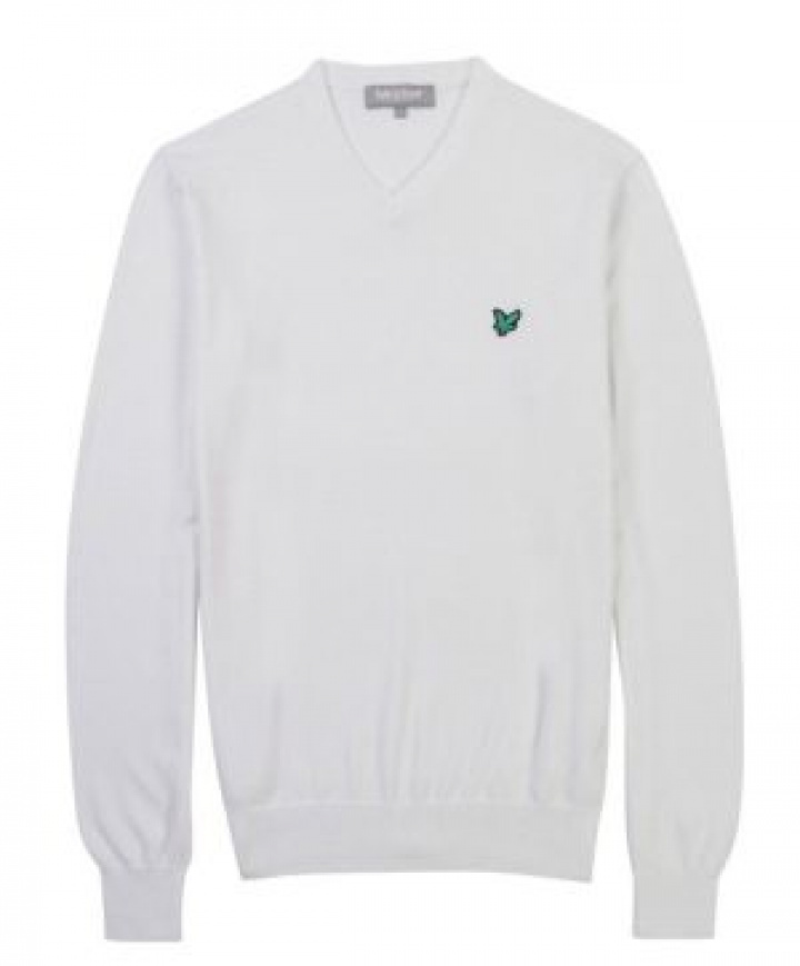 Lyle & Scott Pullover V-neck Herr Bomull Vit i gruppen Rea / Rea Golfkläder / Herr hos Dimbo Golf AB (6258002-6263r)