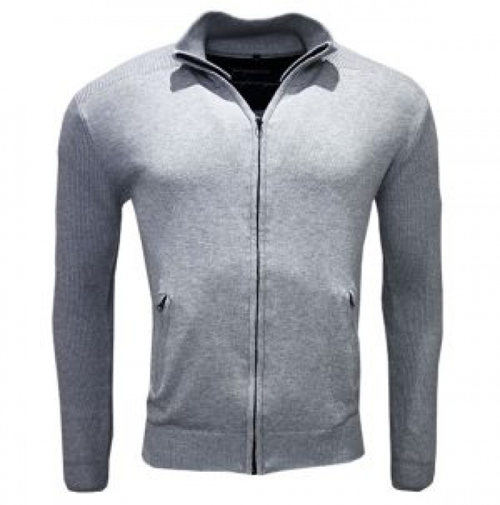 AP Herr Cardigan 1850-03 Ljusgrå Melerad i gruppen Kläder / Herrkläder / LÅNGÄRMAT hos Dimbo Golf AB (6958027-0304r)