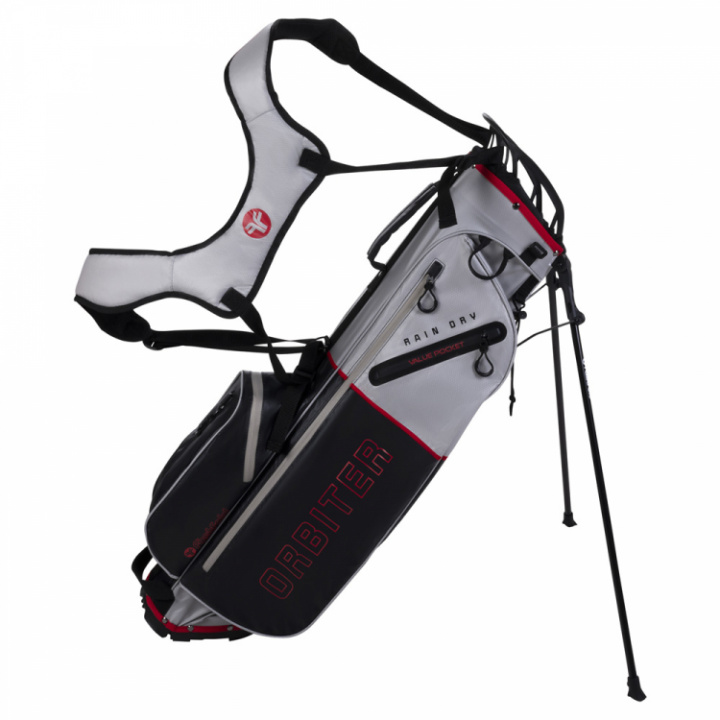 Fastfold Regntät Bärbag Orbiter 7,5 tum Grå/Svart/Röd i gruppen Bagar / Bärbagar hos Dimbo Golf AB (0111005-3100620)