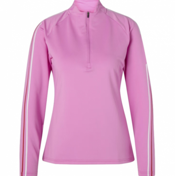 Cross Sportswear Dam Långärm Top Stripe Zip Fuchsia Rosa i gruppen Rea / Rea Golfkläder / Dam hos Dimbo Golf AB (0628002-3103r)