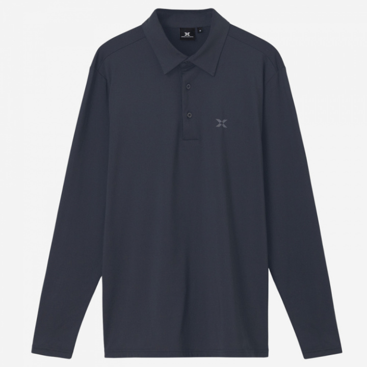 Cross Sportswear Långärmad Piké Nick Marinblå i gruppen Kläder / Herrkläder / LÅNGÄRMAT hos Dimbo Golf AB (0654002-4983r)