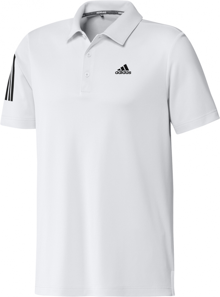 Adidas Piké 3-Stripe Basic Herr Vit i gruppen Kläder / Herrkläder / KORTÄRMAT hos Dimbo Golf AB (1050012-55182r)