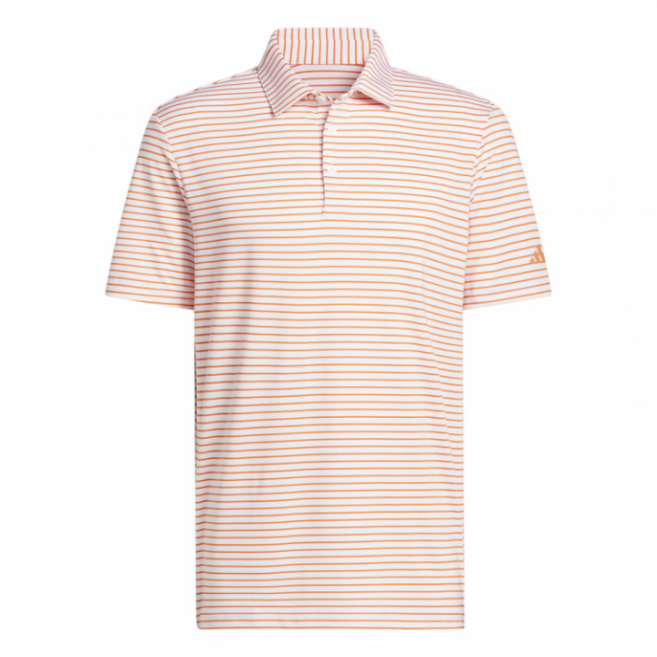 Adidas Kortärm Herr Piké Performance Two-Color Stripe Vit/Dusky Orange i gruppen Kläder / Herrkläder / KORTÄRMAT hos Dimbo Golf AB (1050016-001A3r)