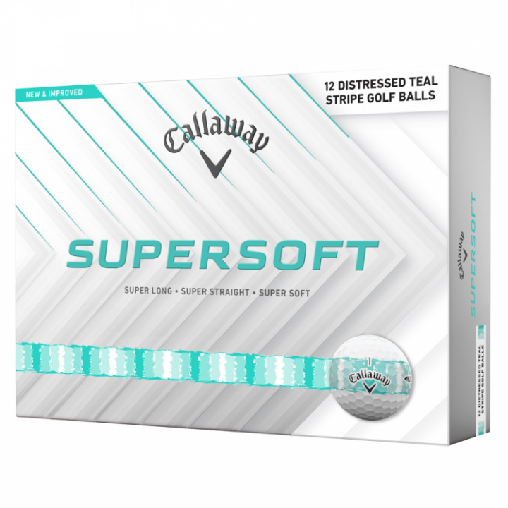 Callaway Supersoft Distressed Stripe Teal (1st duss) i gruppen Golfbollar / Callaway golfbollar hos Dimbo Golf AB (1415034-928171)