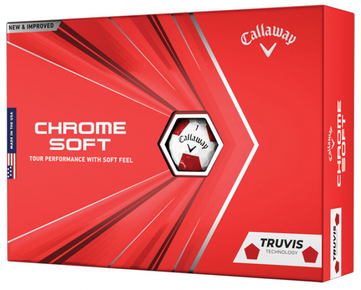 Callaway Golfbollar Chrome Soft 20 Truvis Vit/Röd (1st duss) i gruppen Golfbollar hos Dimbo Golf AB (1416022-1055)