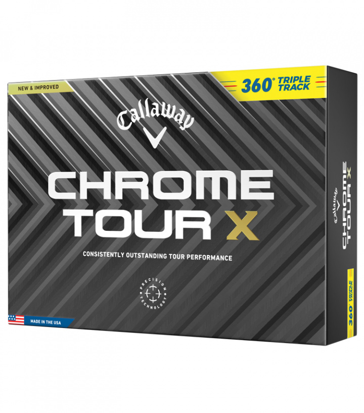 Callaway Golfbollar Chrome Tour X 360 Triple Track 24 Gul (1st duss) i gruppen Golfbollar hos Dimbo Golf AB (1416047-3030)