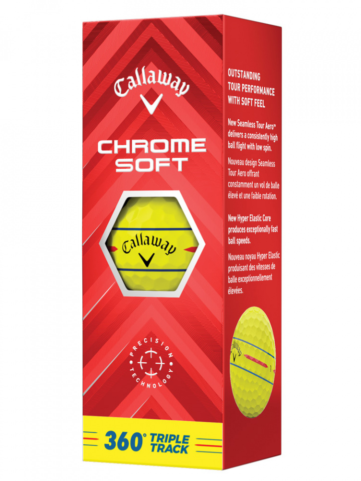 Callaway Golfbollar Chrome Soft 360 Triple Track 24 Gul (1st 3-pack) i gruppen Golfbollar / 3-pack hos Dimbo Golf AB (1416069-3030)