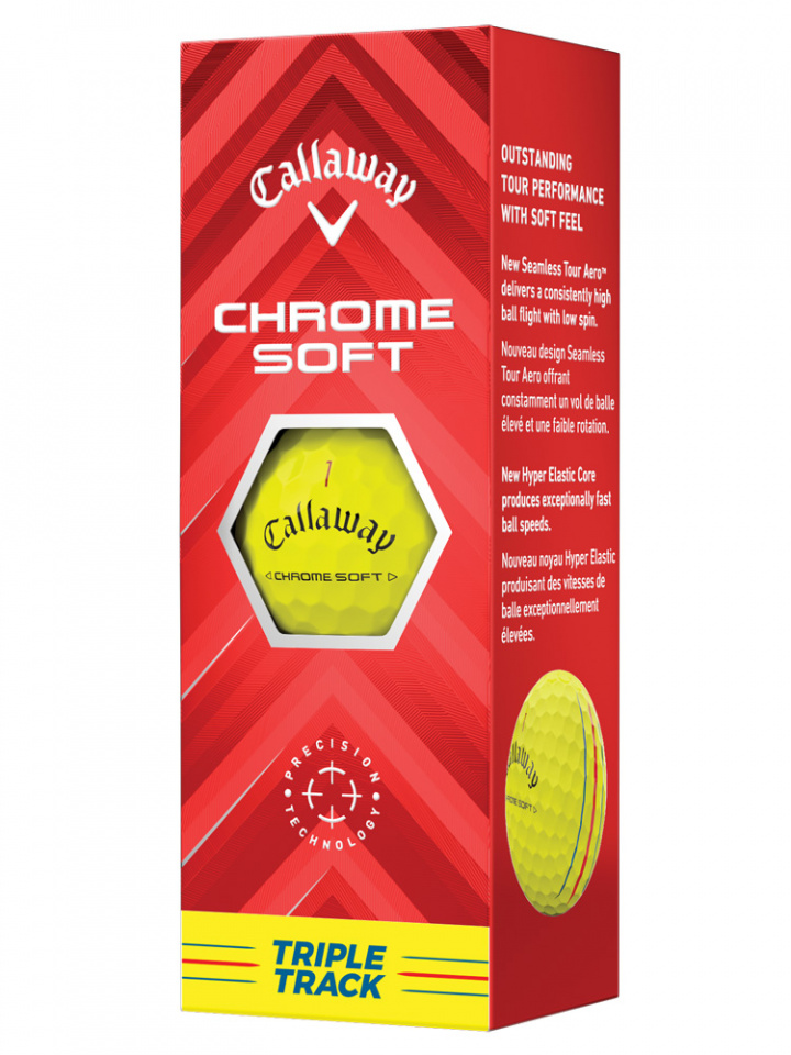 Callaway Golfbollar Chrome Soft Triple Track 24 Gul (1st 3-pack) i gruppen Golfbollar / 3-pack hos Dimbo Golf AB (1416071-3030)