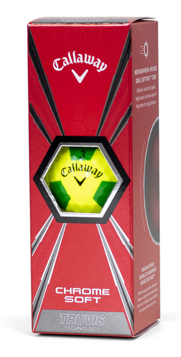 Callaway Golfbollar Chrome Soft 19 Truvis Gul/Grön (1st 3-pack) i gruppen Golfbollar / 3-pack hos Dimbo Golf AB (1418038-3040)