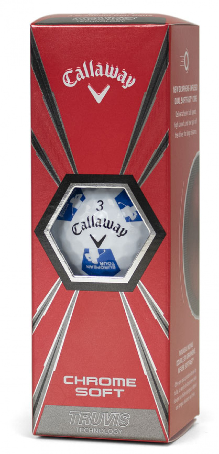Callaway Golfbollar Chrome Soft 19 Truvis Special Edition European Tour (1st 3-pack) i gruppen Golfbollar / 3-pack hos Dimbo Golf AB (1418038-9505)