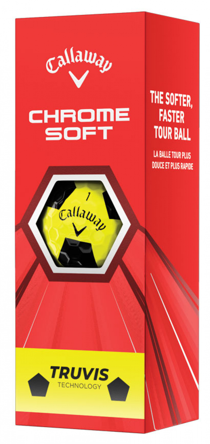 Callaway Golfbollar Chrome Soft 20 Truvis Gul/Svart (1st 3-pack) i gruppen Golfbollar / 3-pack hos Dimbo Golf AB (1418046-3099)