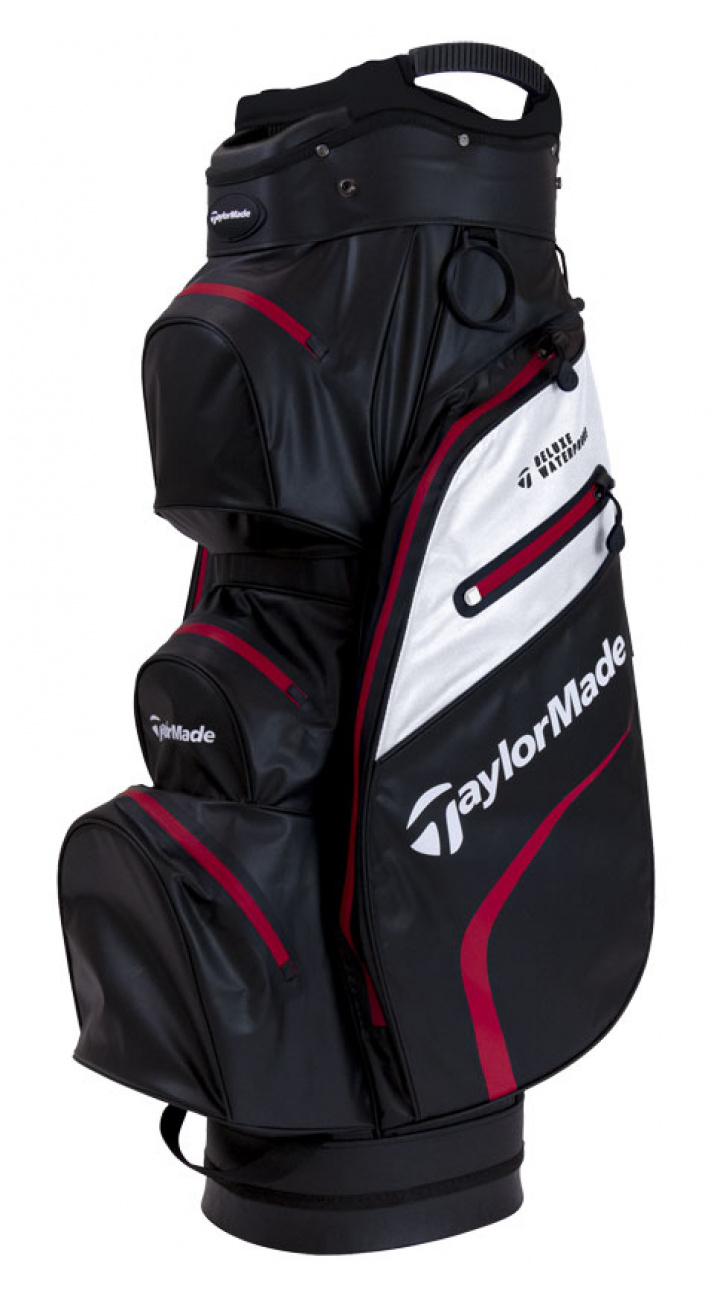 TaylorMade Vagnbag Deluxe WaterProof Svart/Vit/Röd i gruppen Bagar / Vagnbagar Vattentäta hos Dimbo Golf AB (1612046-901050)