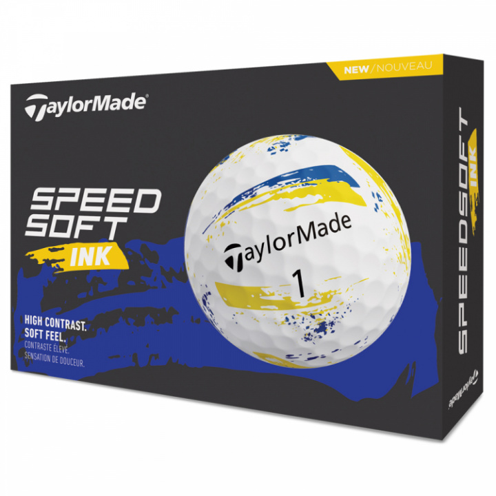 TaylorMade Golfboll SpeedSoft Ink Gul/Blå - Dussin i gruppen Golfbollar / Dussin hos Dimbo Golf AB (1615032-083401)