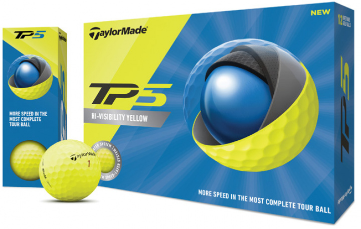 TaylorMade Golfboll TP5 Gul 1st dussin i gruppen Golfbollar / Dussin hos Dimbo Golf AB (1616024-30)