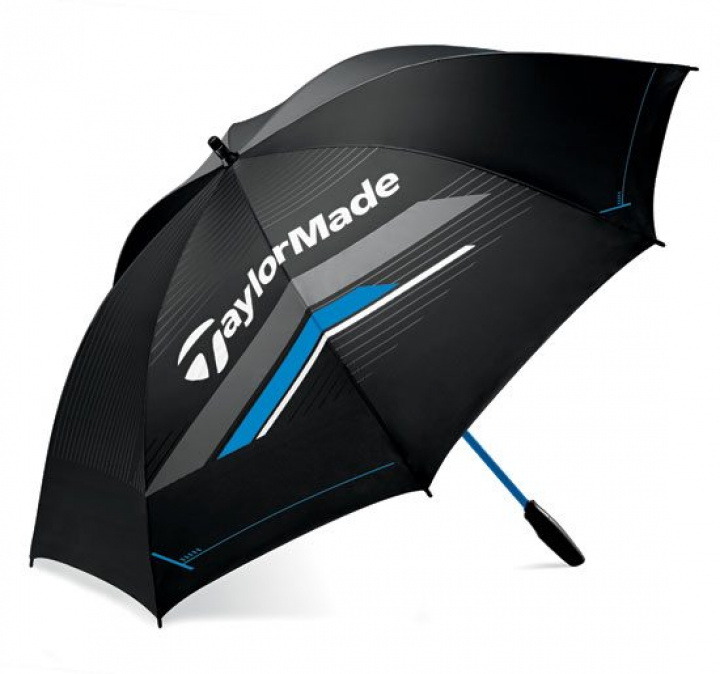 TaylorMade Paraply 60 Singelduk Stripe Svart/Vit/Blå i gruppen Tillbehör / Golftillbehör / Golfparaplyer hos Dimbo Golf AB (1675014-2395701)