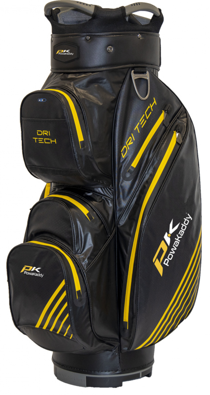 Powa Kaddy Vagnbag Dri-Tech Edition Svart/Gun Metal/Gul i gruppen Bagar / Vagnbagar / PowaKaddy Vagnbag hos Dimbo Golf AB (2012023-0201)