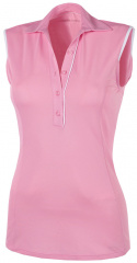 Galvin Green Ärmlös Piké Dam Mila V8+ Blush Rosa/Vit