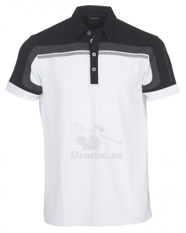 Galvin Green Piké Herr Ventil8 Macoy Vit/Svart i gruppen Kläder / Herrkläder / KORTÄRMAT / Galvin Green Pike hos Dimbo Golf AB (2150045-17B4r)