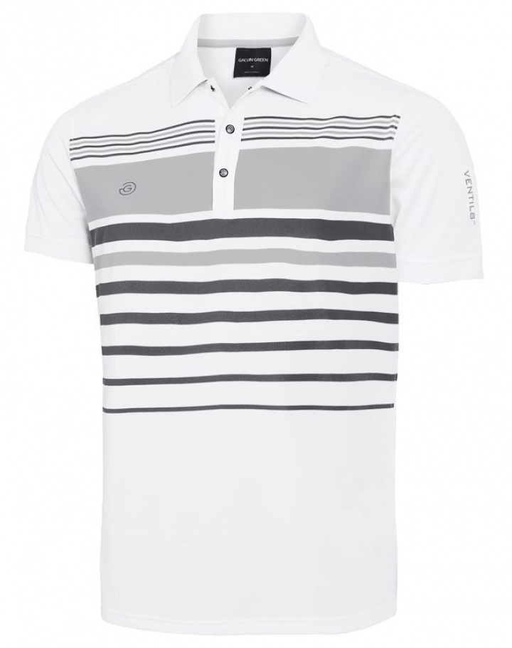 Galvin Green Piké Herr Mayer Vit/Grå i gruppen Kläder / Herrkläder / KORTÄRMAT / Galvin Green Pike hos Dimbo Golf AB (2150062-17B4r)