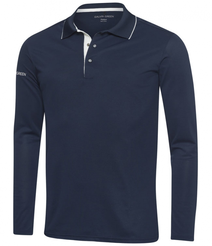 Galvin Green Piké Herr Marc Långärm Marinblå i gruppen Kläder / Herrkläder / LÅNGÄRMAT hos Dimbo Golf AB (2150065-31B4r)